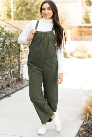 Pocketed Loose Fit Corduroy Overall