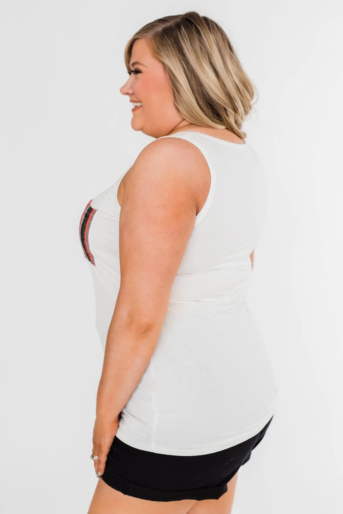 Pocketful of Color Tank Top- Ivory