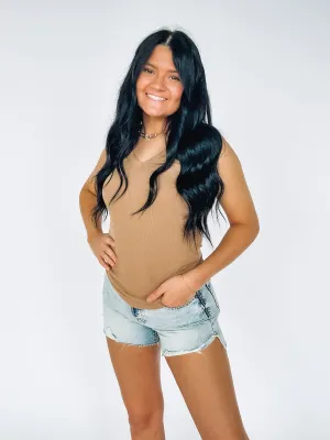 Presley V-Neck Ribbed Tank Top