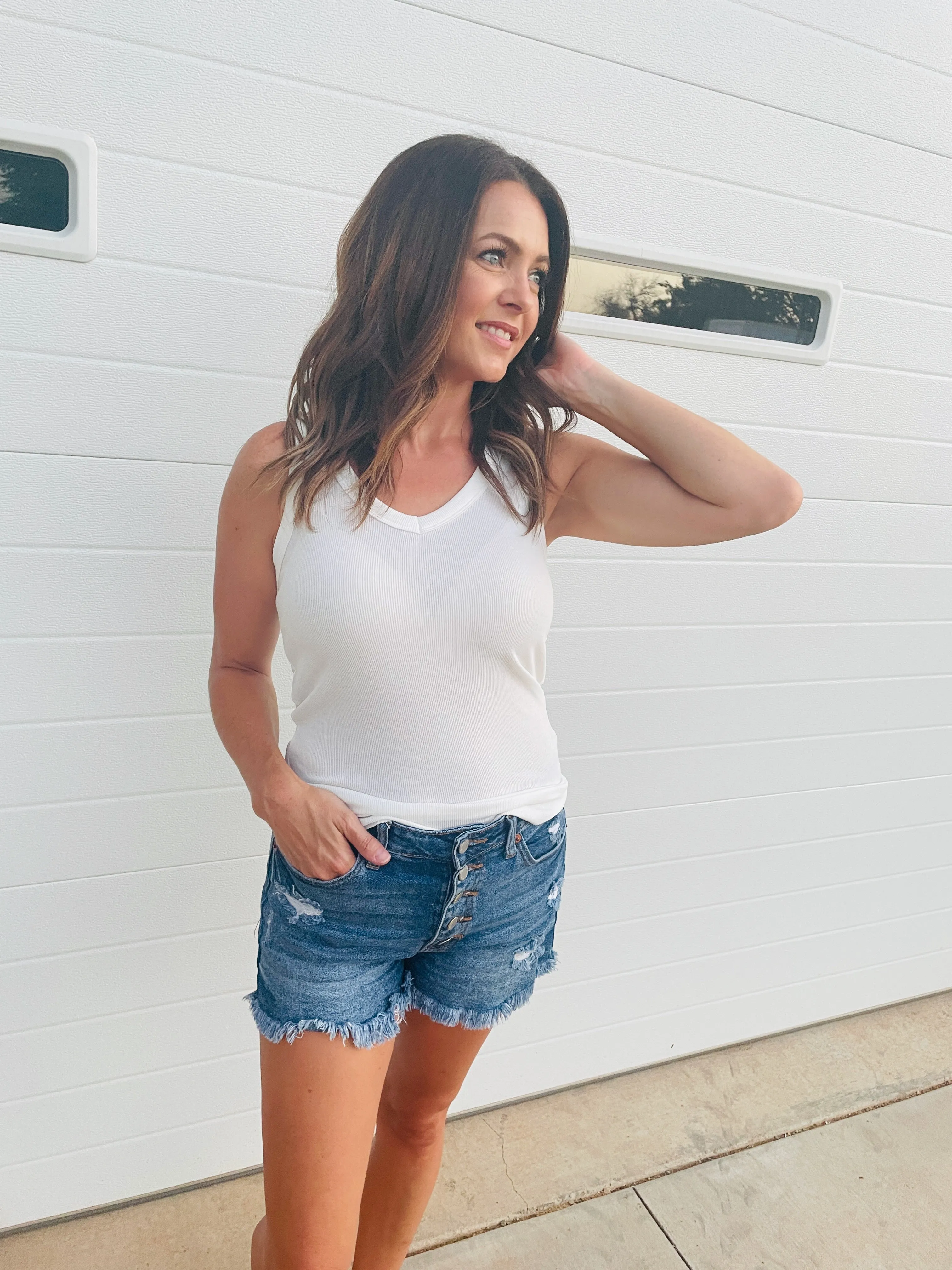 Presley V-Neck Ribbed Tank Top