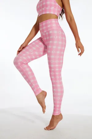 Pretty in Plaid Women's High-Waisted Compression Leggings – Soft Stretchy Yoga Pants for Workout, Lounge & Everyday Style