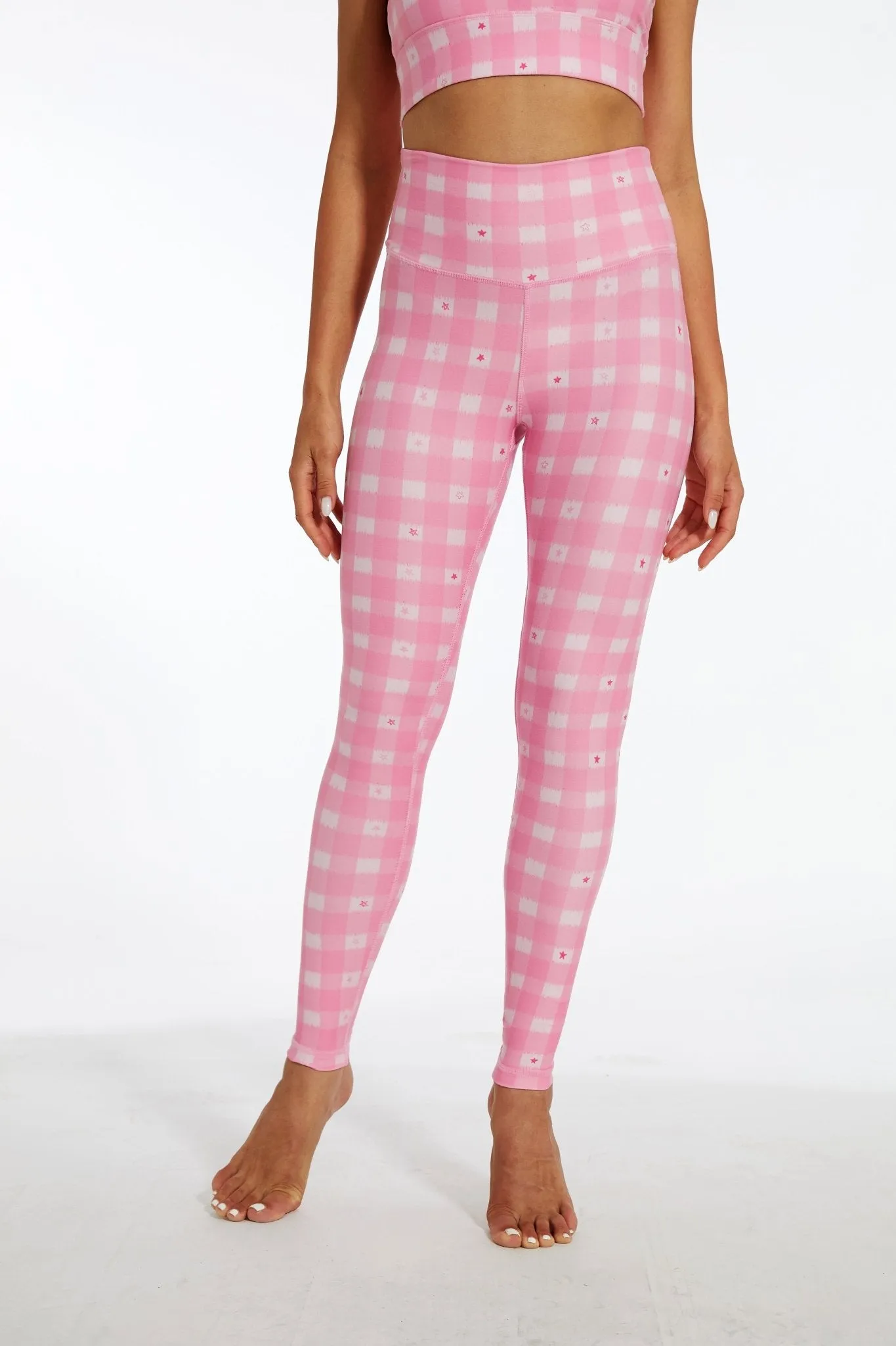 Pretty in Plaid Women's High-Waisted Compression Leggings – Soft Stretchy Yoga Pants for Workout, Lounge & Everyday Style