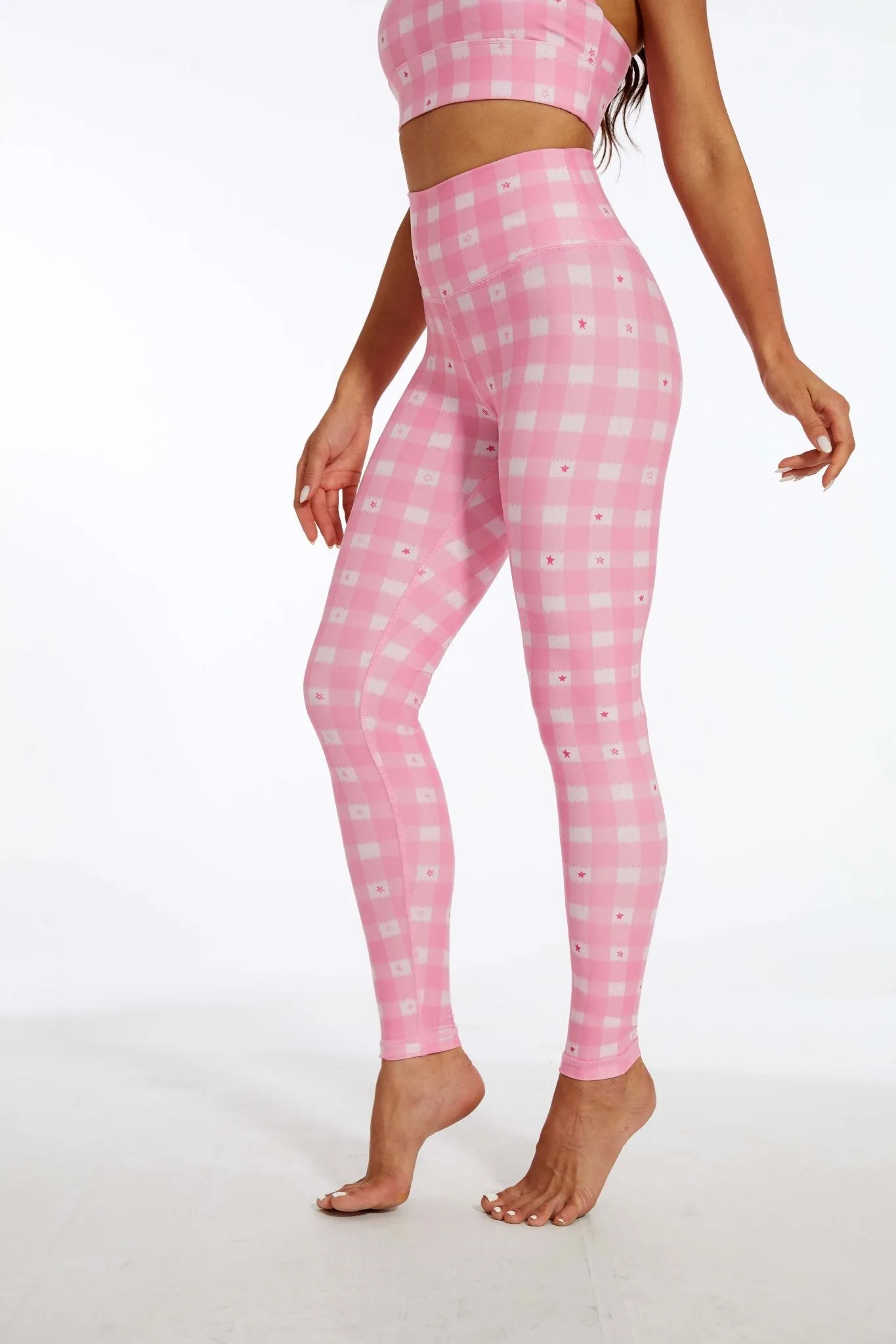 Pretty in Plaid Women's High-Waisted Compression Leggings – Soft Stretchy Yoga Pants for Workout, Lounge & Everyday Style