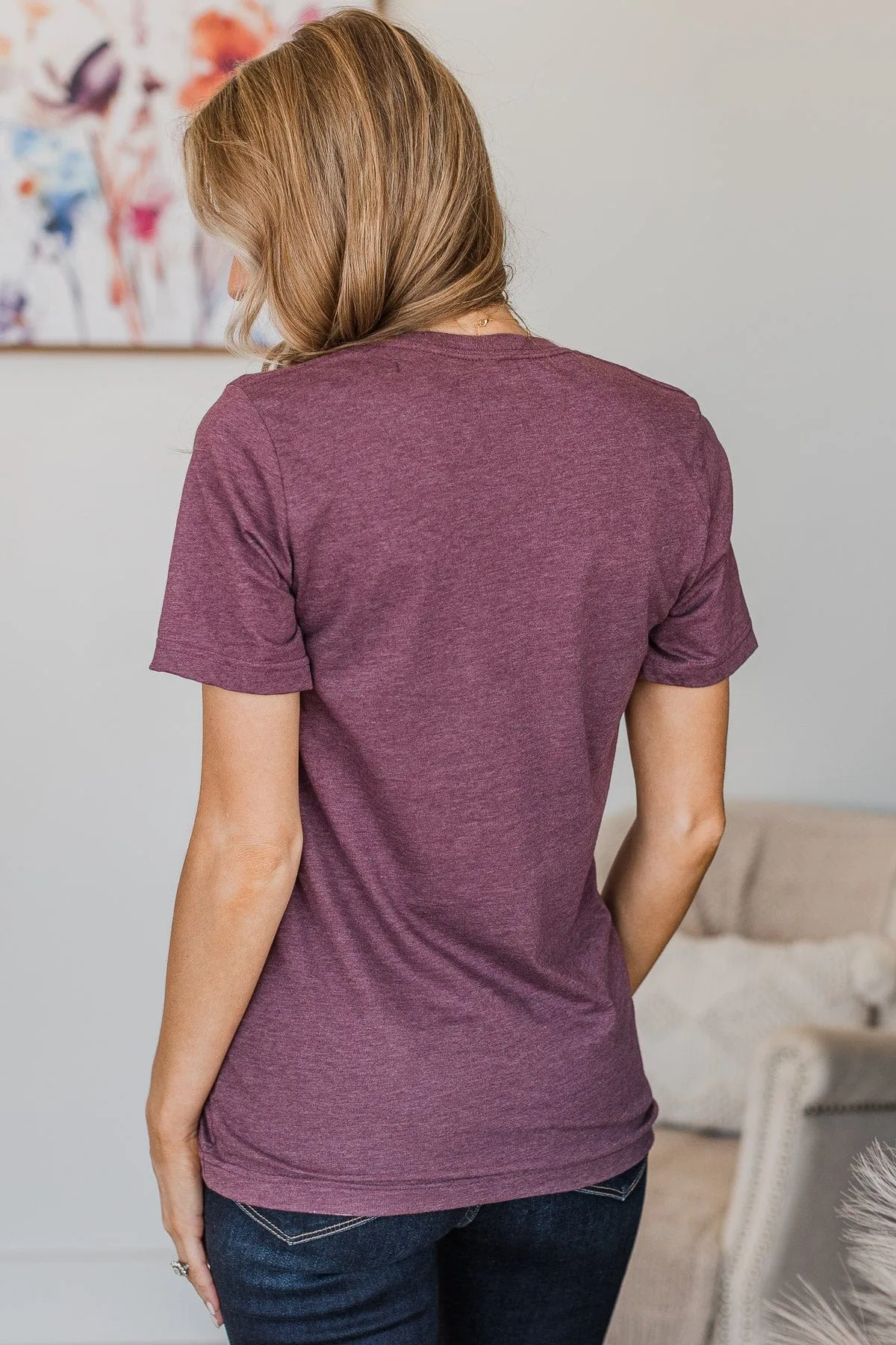 "Live Life In Full Bloom" Graphic Tee- Plum