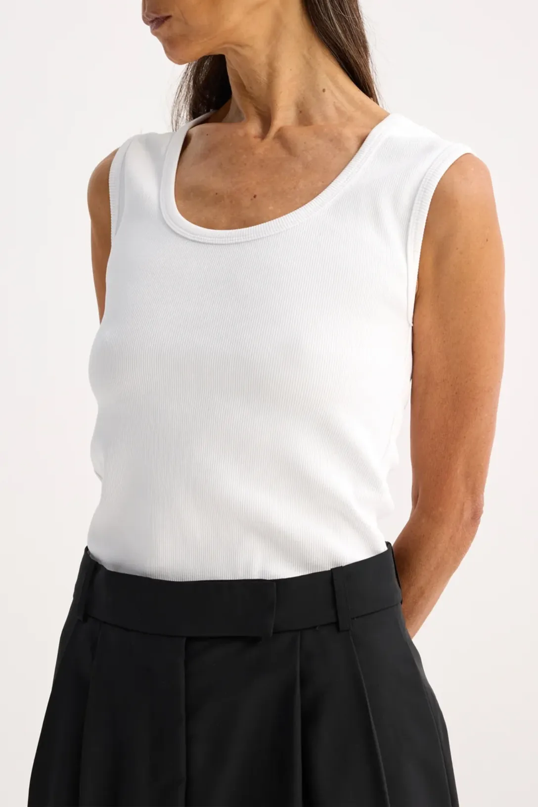 Rib Tank Top | White