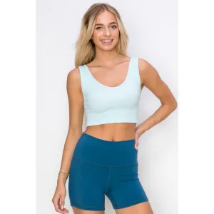 Ribbed Cropped Tank with Reversible Neckline
