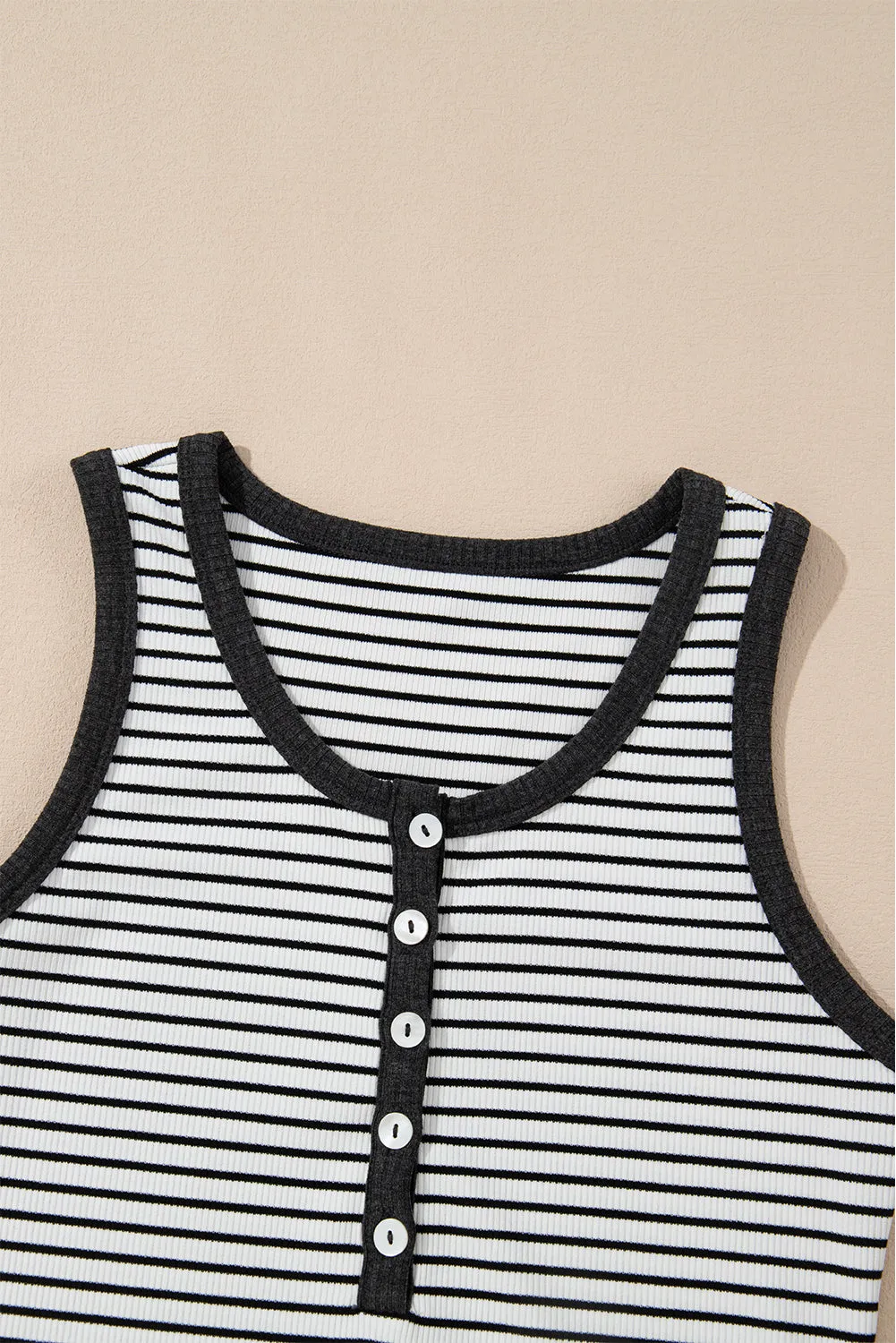 Ribbed Knit U Neck Tank Top