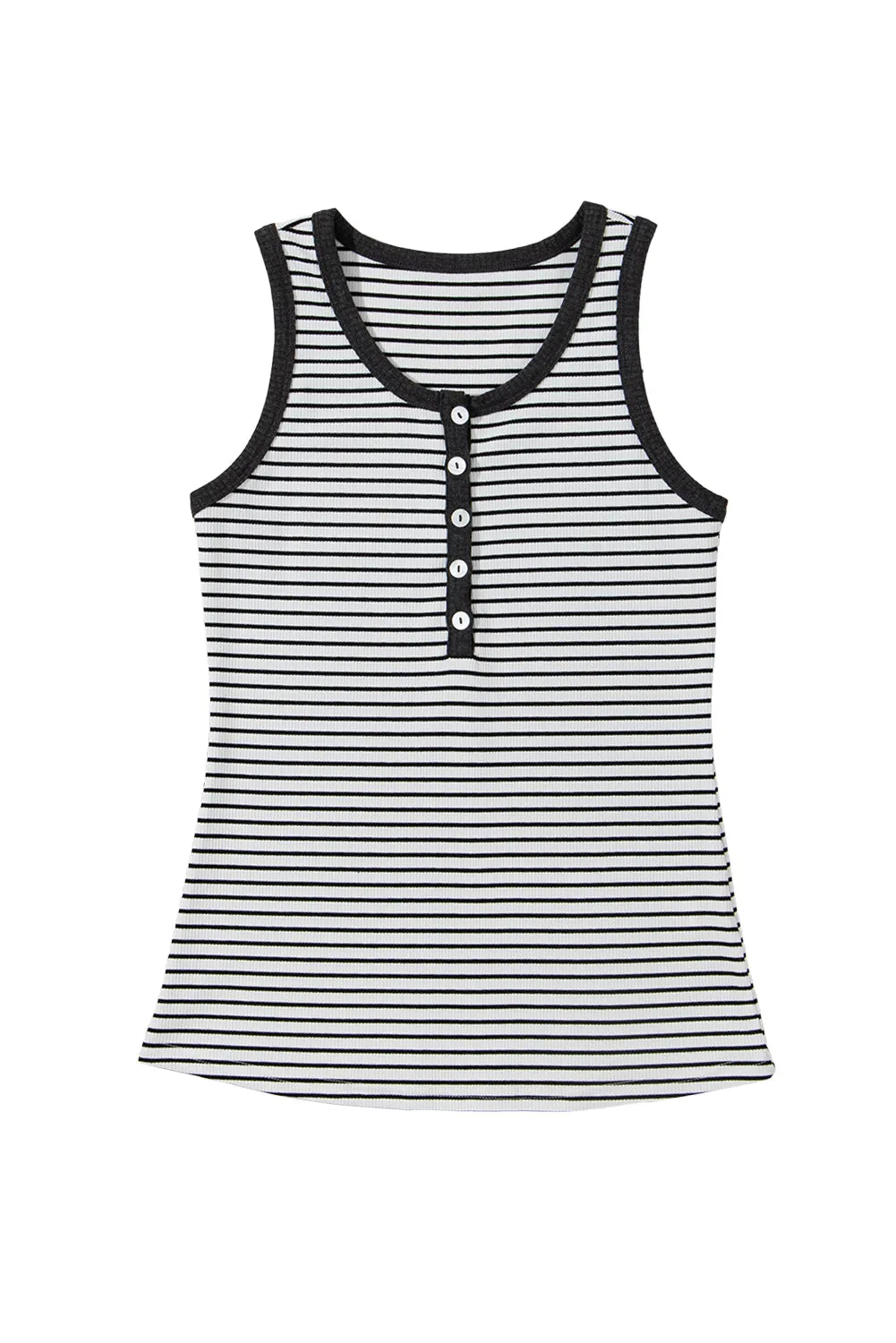 Ribbed Knit U Neck Tank Top