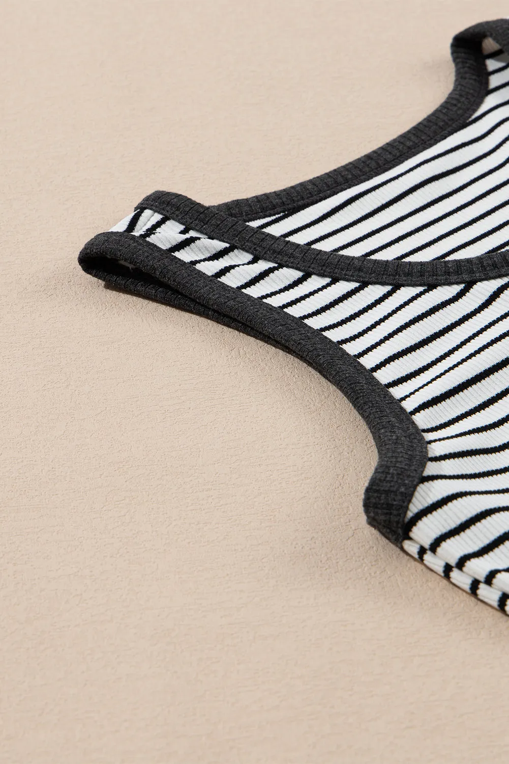 Ribbed Knit U Neck Tank Top