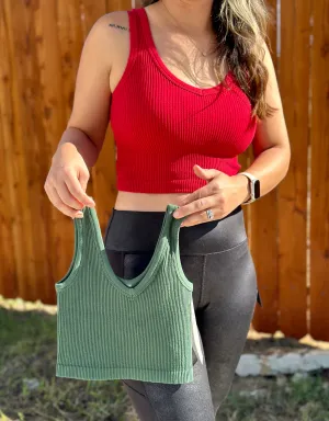 Ribbed Seamless Cropped Tank
