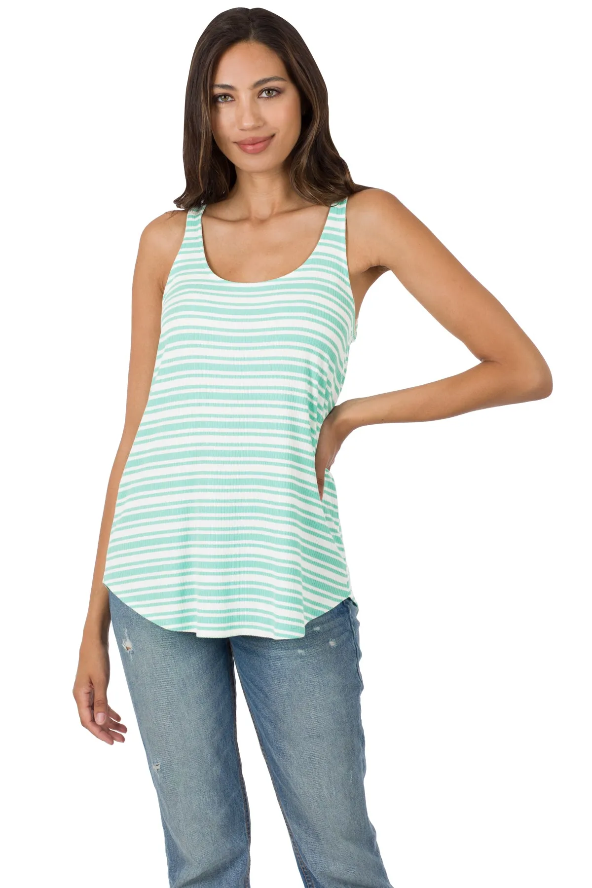 Ribbed Striped Tank