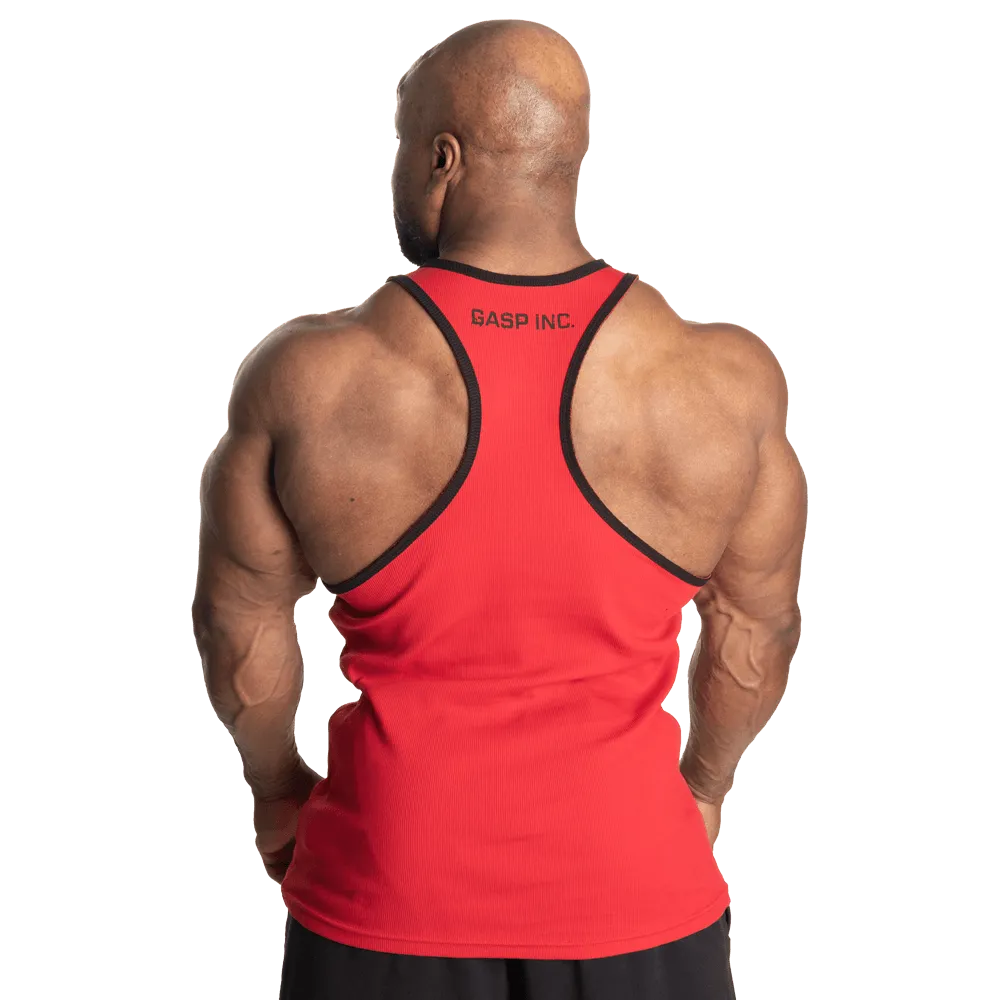 Ribbed T-back - Chili Red