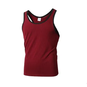 Ribbed Two-Tone Tank Top