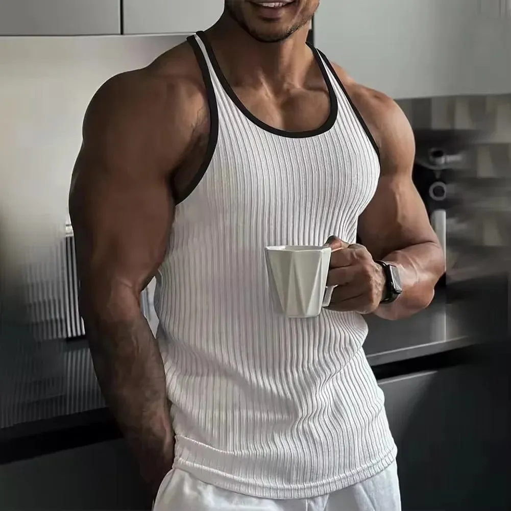 Ribbed Two-Tone Tank Top
