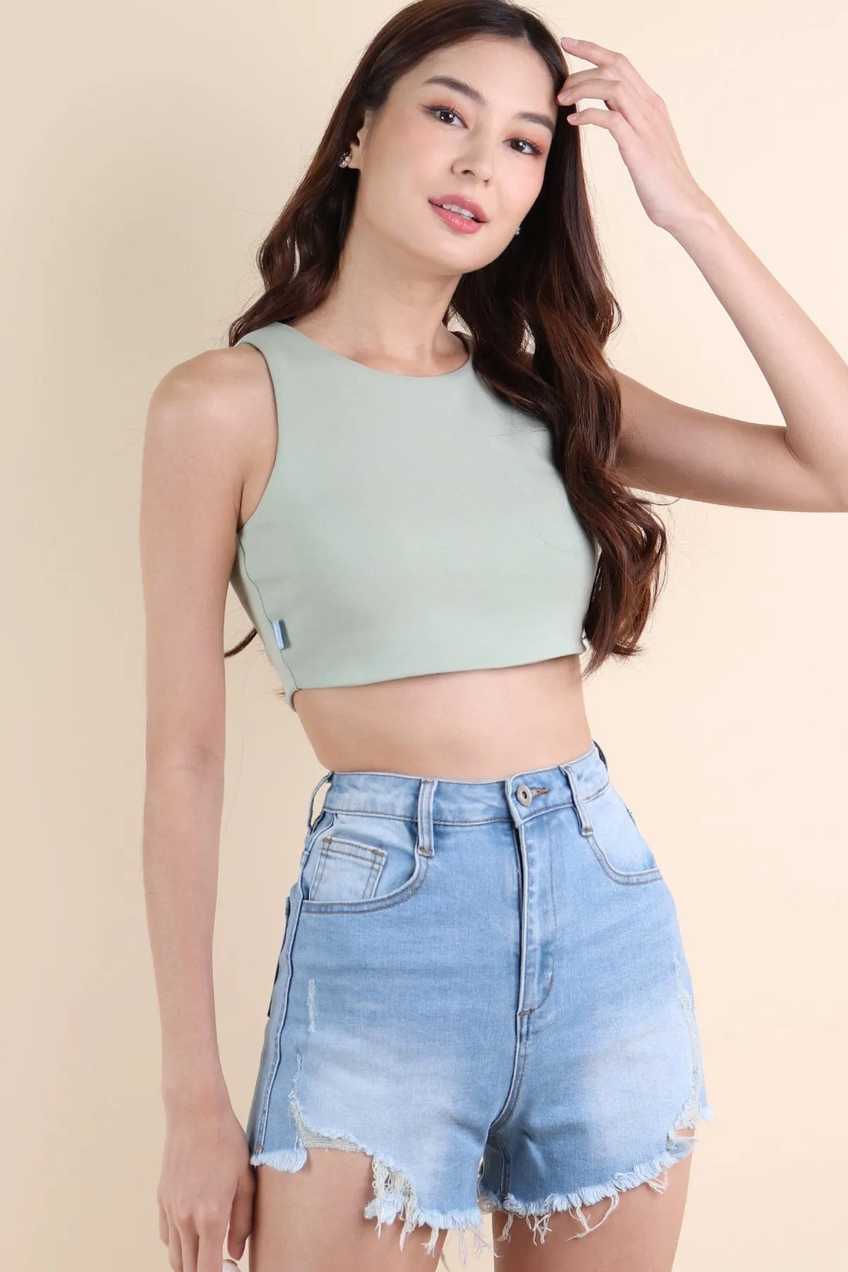RILEY RACER PADDED TOP IN SAGE