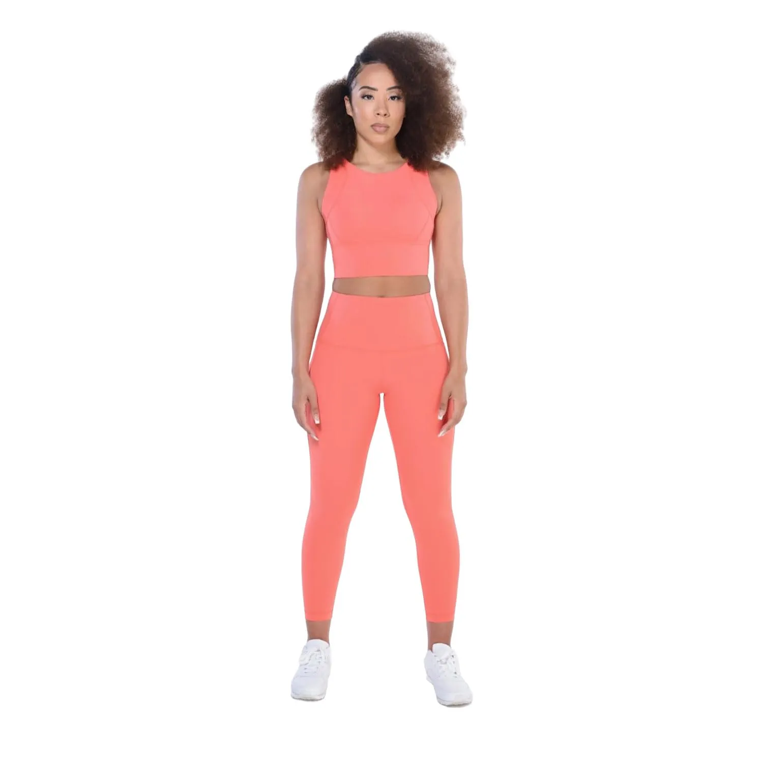 ROAM LOUD Yanta Workout Leggings | Orange M | Compression Leggings for Women | High Waisted Tummy Control Leggings with Pockets