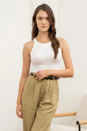 Round Neck Rib Knit Tank