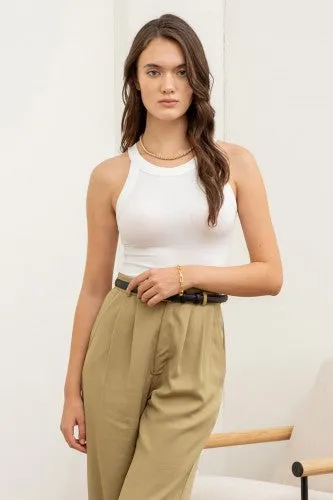 Round Neck Rib Knit Tank
