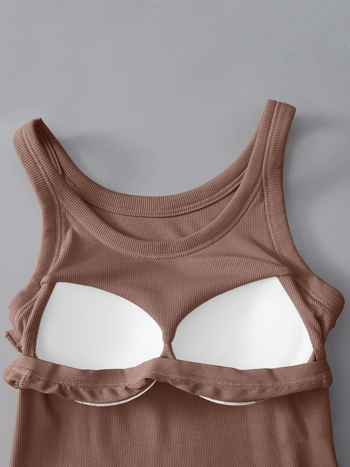 ROUND NECK TANK WITH BRA
