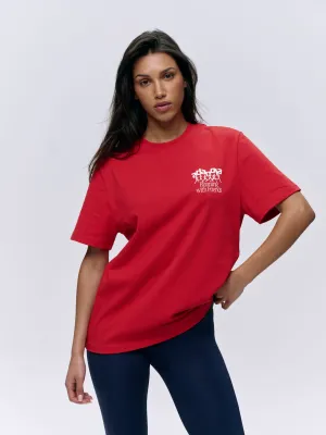 Runners Short Sleeve Oversized T-shirt - Classic Red/White