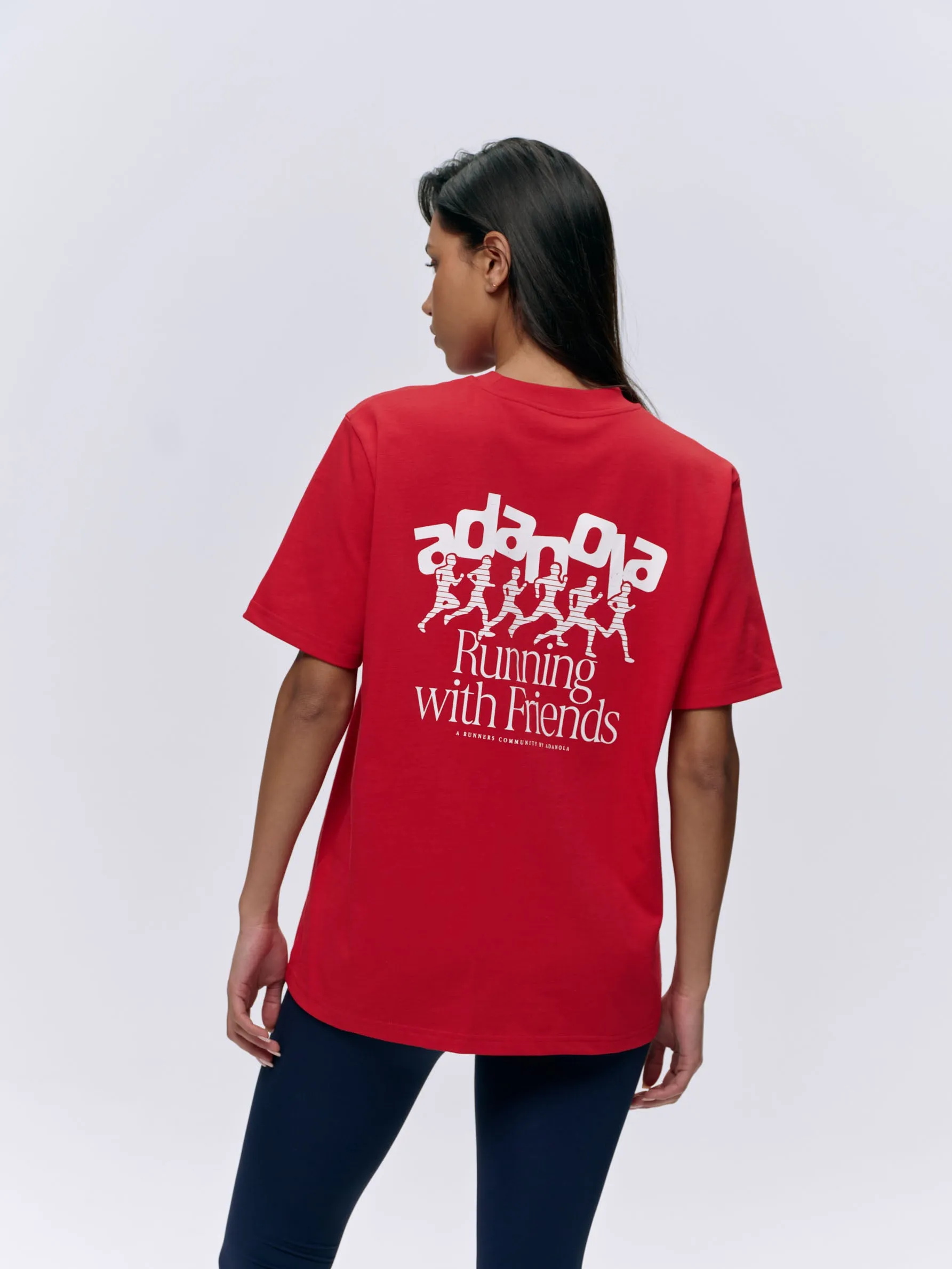 Runners Short Sleeve Oversized T-shirt - Classic Red/White