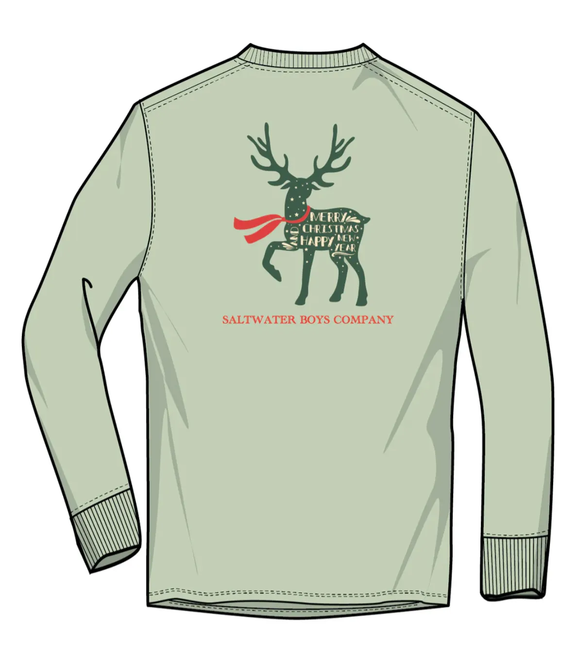 Saltwater Boys Company: Christmas Deer LS Graphic Tee