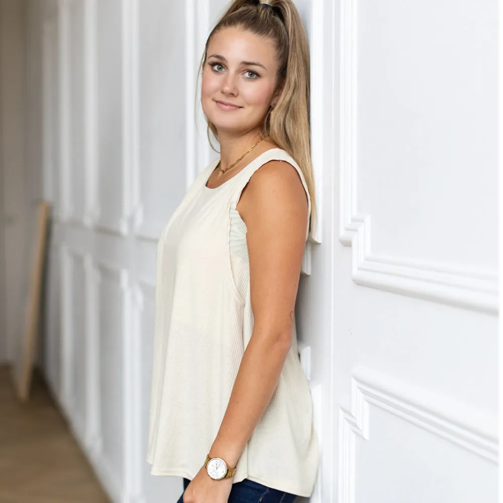 Sasha Nursing Tank Top-Oatmeal