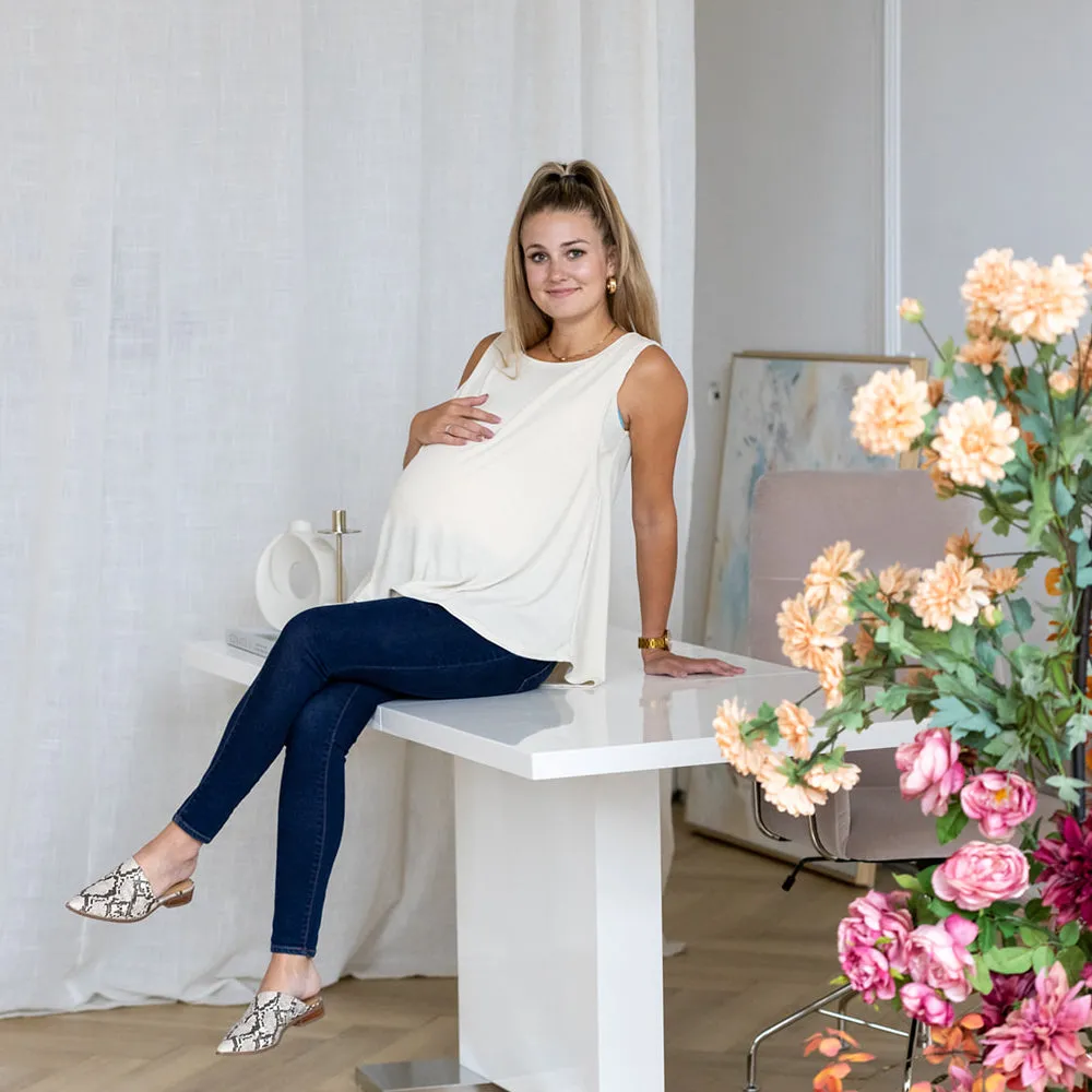 Sasha Nursing Tank Top-Oatmeal