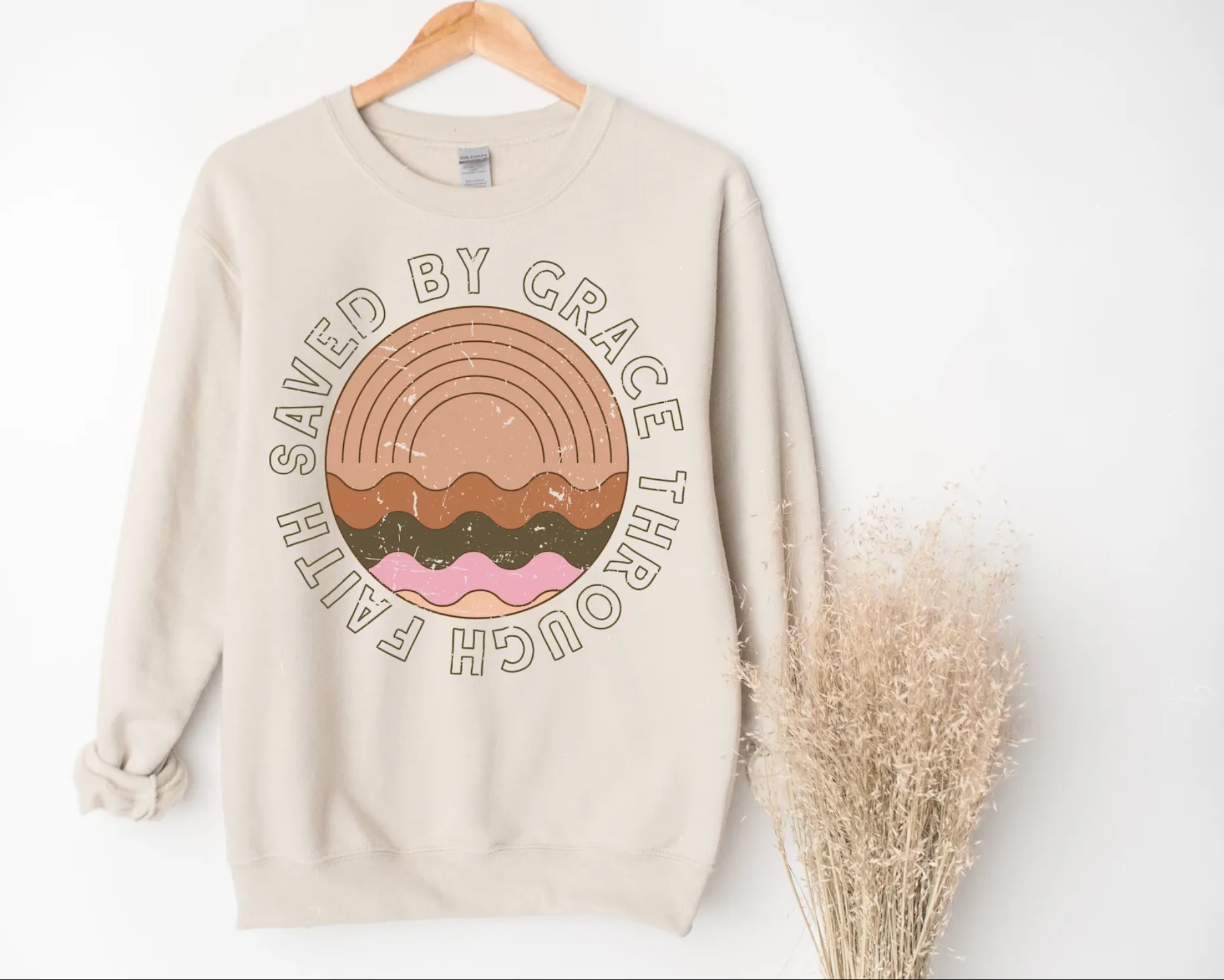 Saved By Grace Through Faith Crewneck Sweatshirt