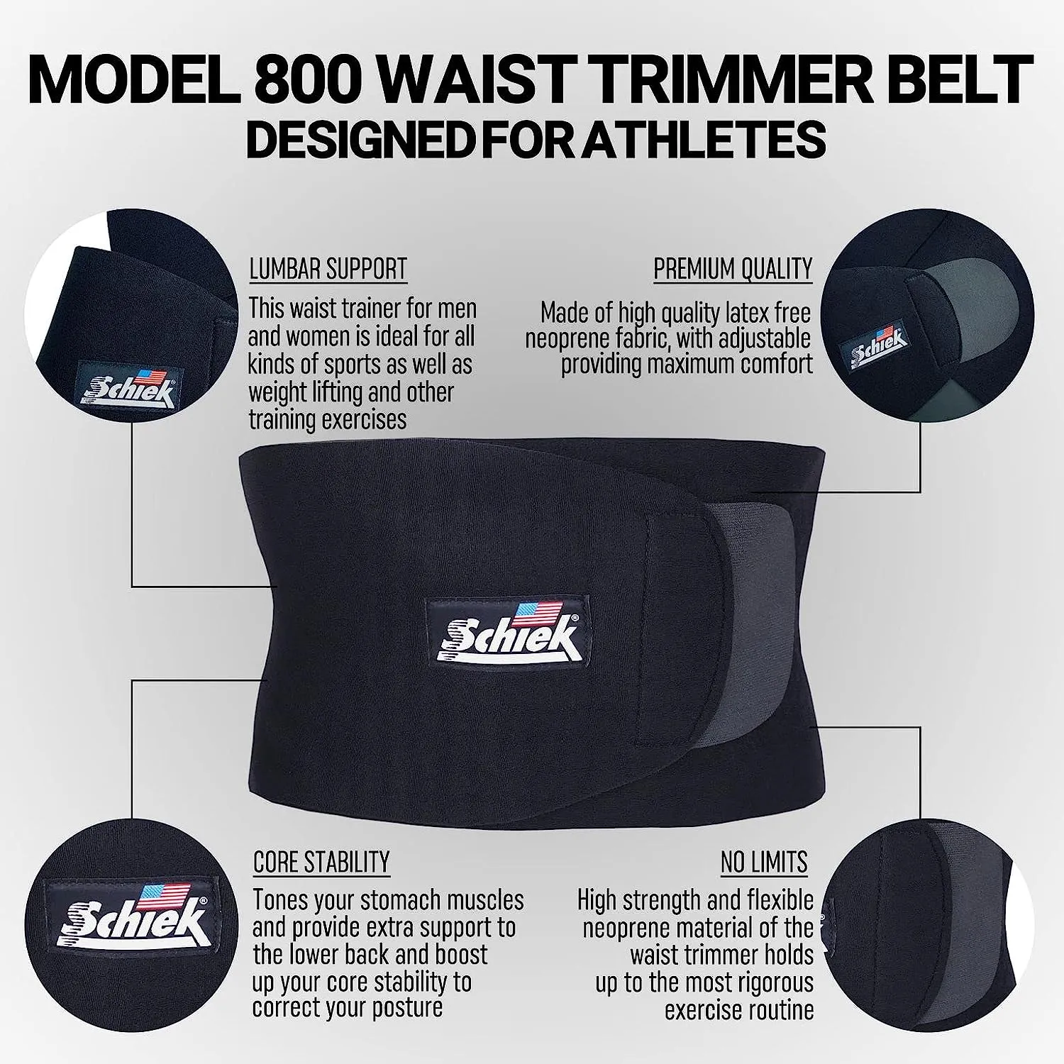 Schiek Waist Trimmer 800WT Lose Belly Fat Increase Core Temperature