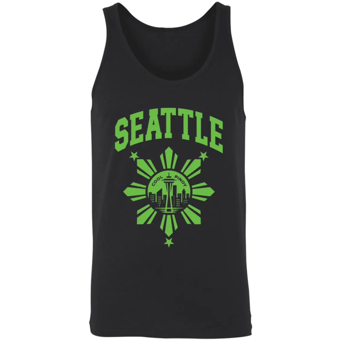 Seattle with Sun and Stars Unisex Cotton Tank Top