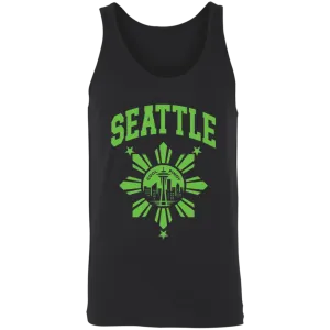 Seattle with Sun and Stars Unisex Cotton Tank Top