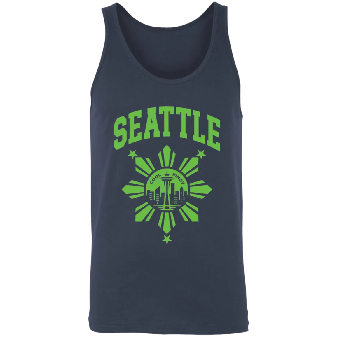 Seattle with Sun and Stars Unisex Cotton Tank Top