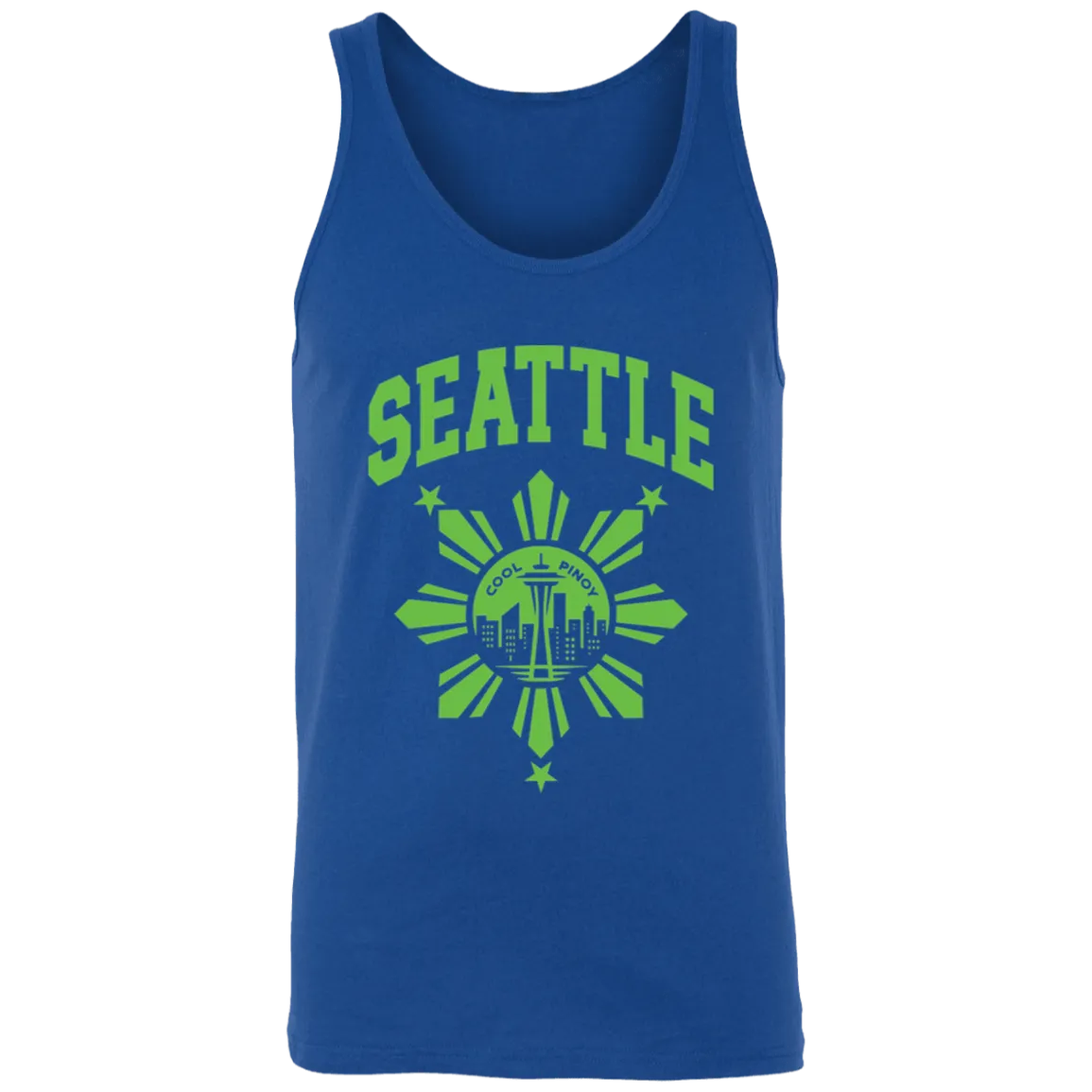 Seattle with Sun and Stars Unisex Cotton Tank Top