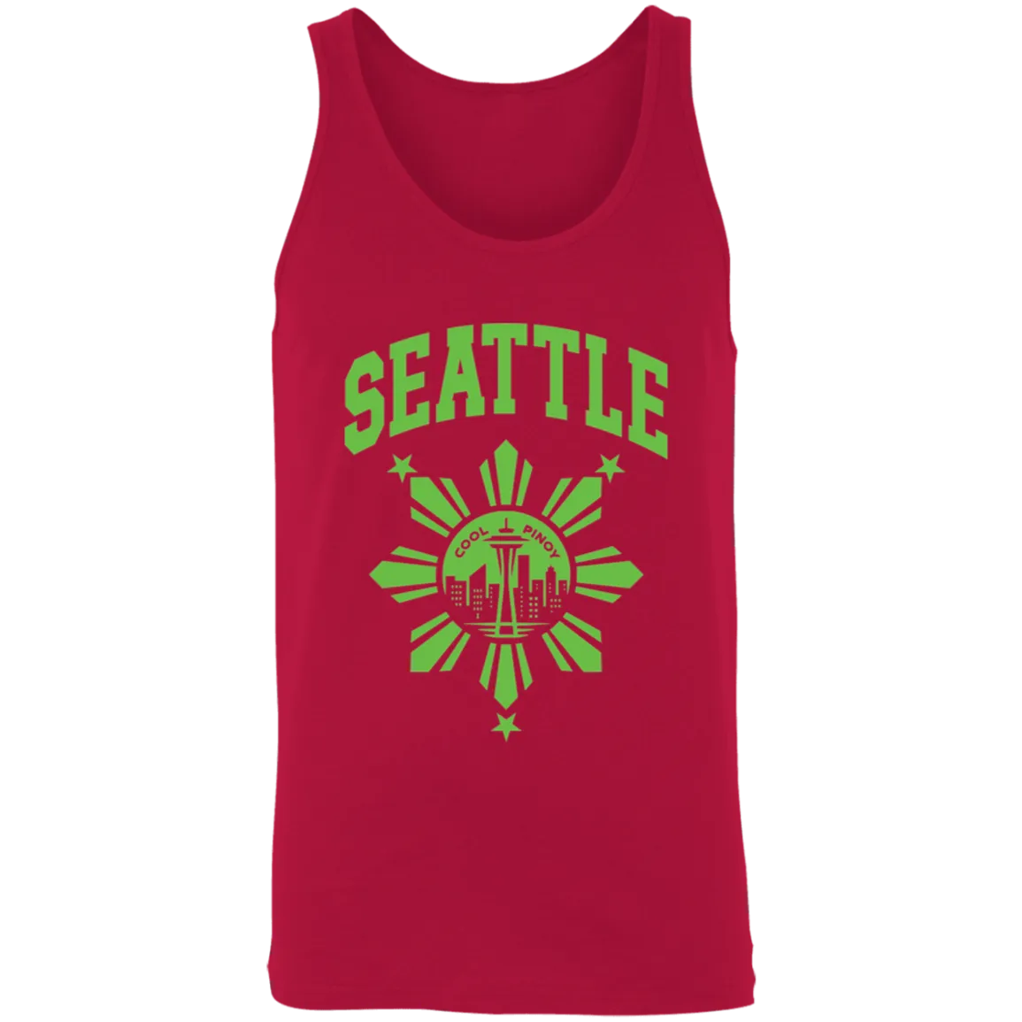 Seattle with Sun and Stars Unisex Cotton Tank Top