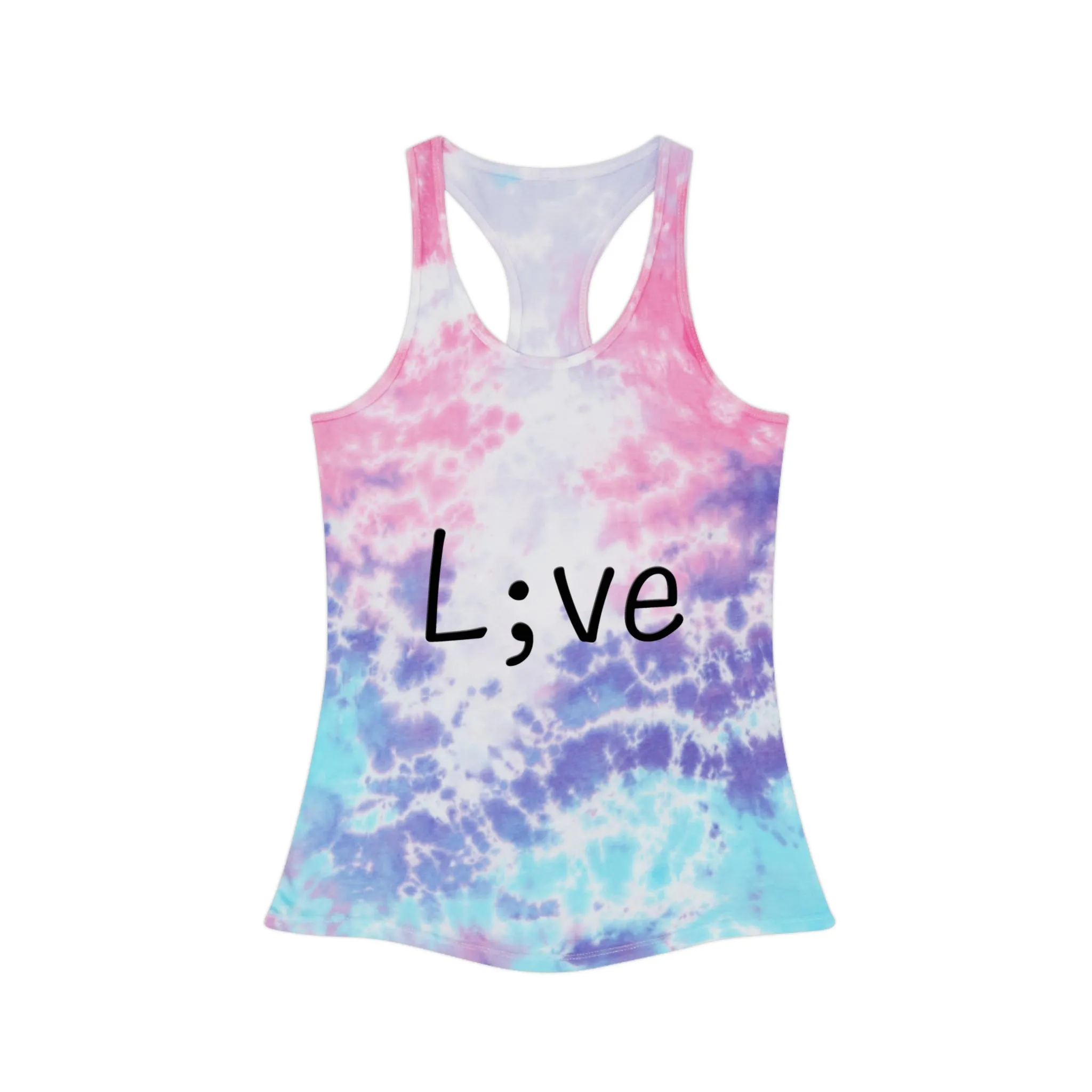 Semi-Colon L;ve Tie Dye Racerback Tank Top