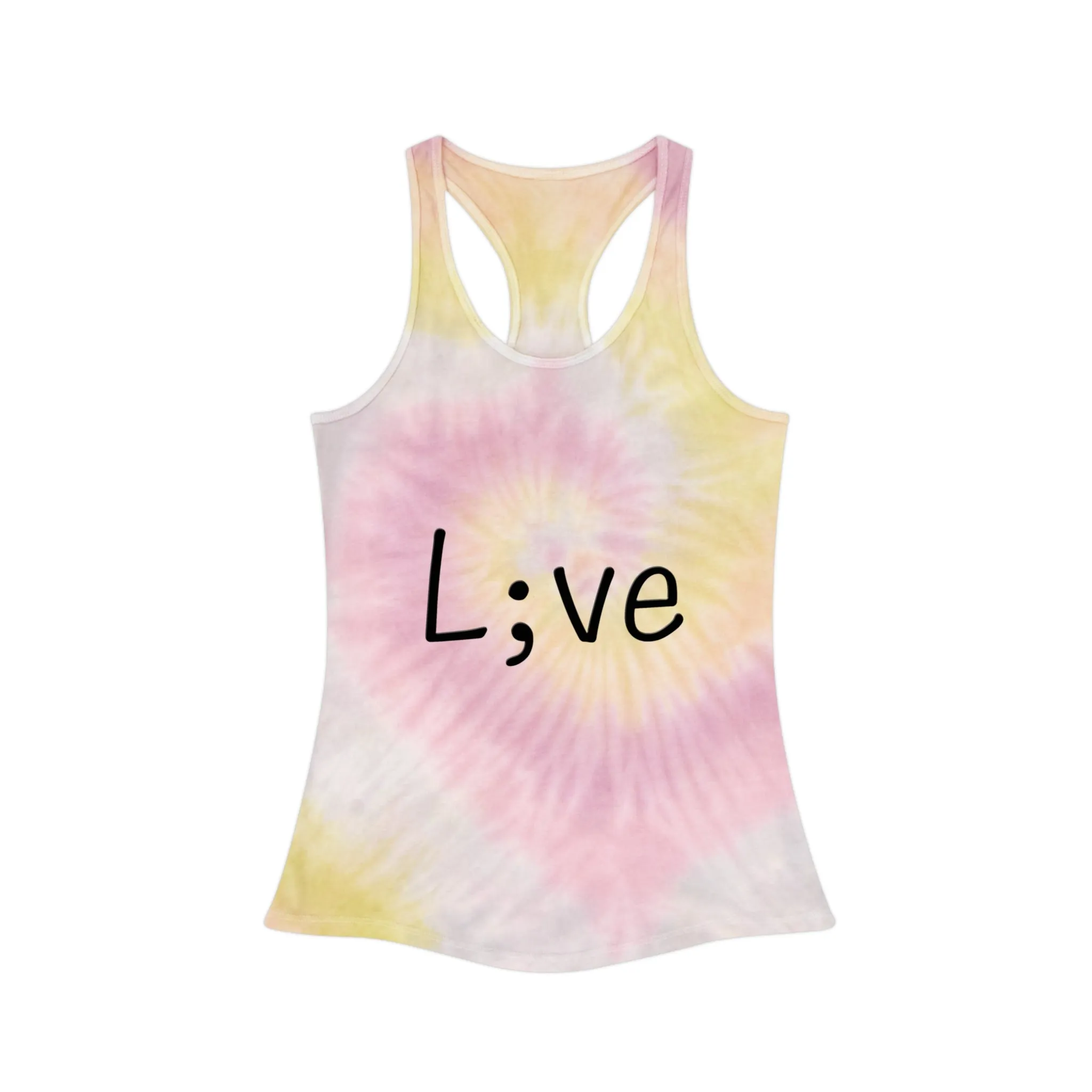 Semi-Colon L;ve Tie Dye Racerback Tank Top