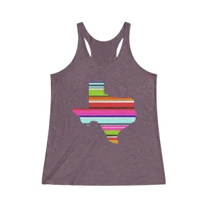 Serape Texas Vintage Purple Women's Tri-Blend Racerback Tank