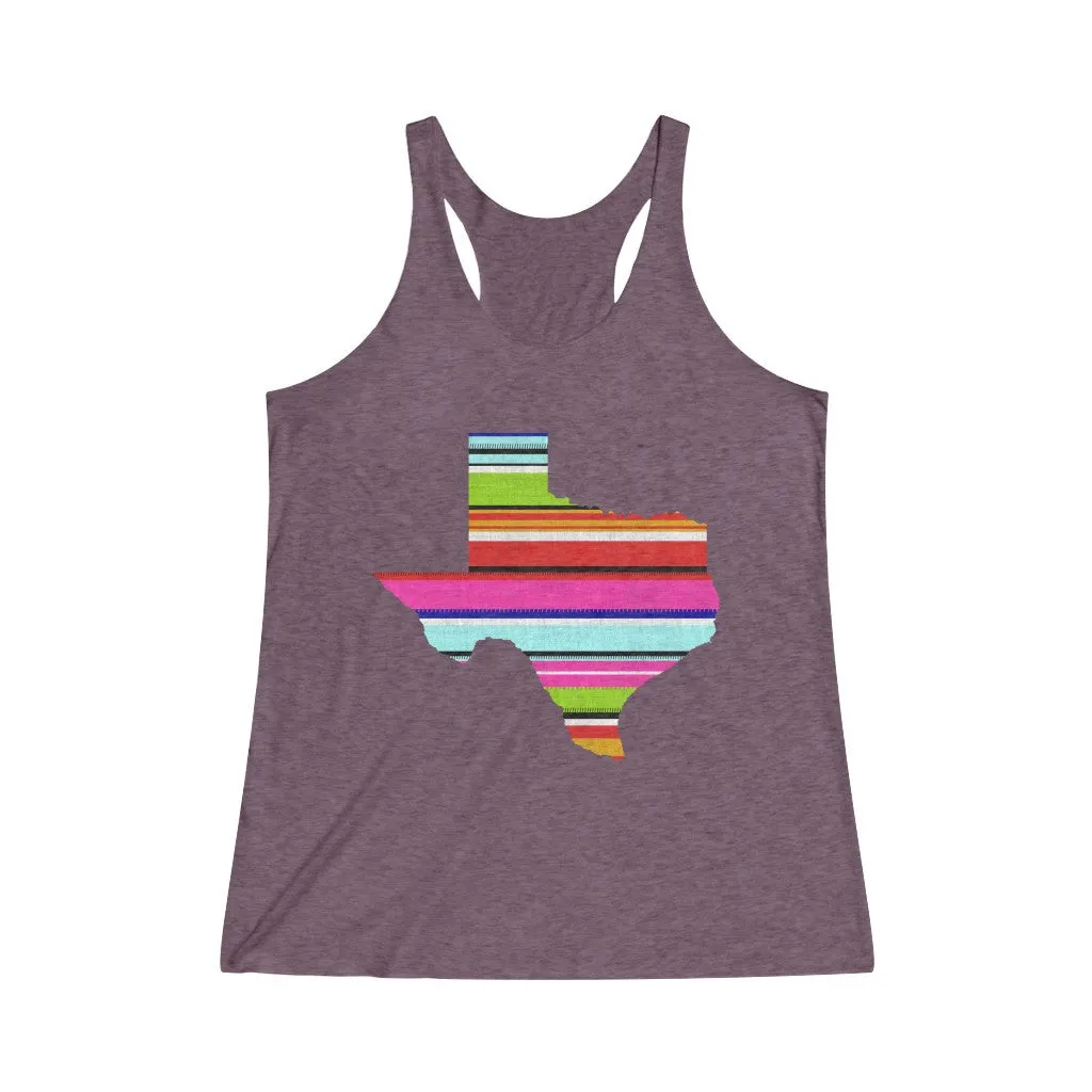 Serape Texas Vintage Purple Women's Tri-Blend Racerback Tank