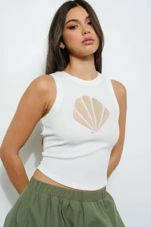 Shell Embroidery Tank