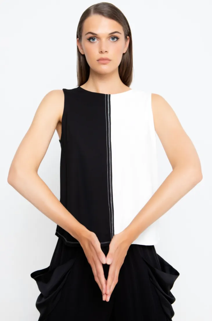 Sleeveless Color block Top