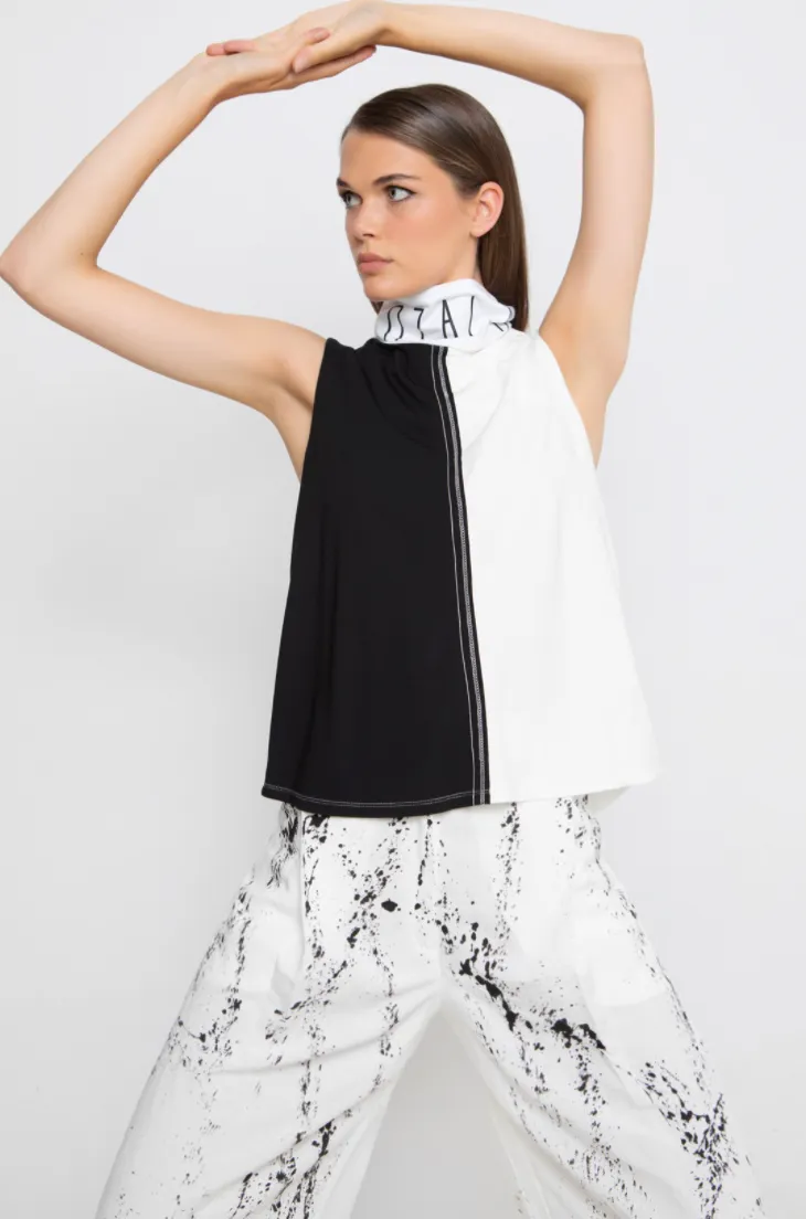 Sleeveless Color block Top