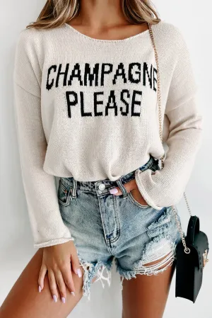 Snow White Champagne Please Graphic Sweater