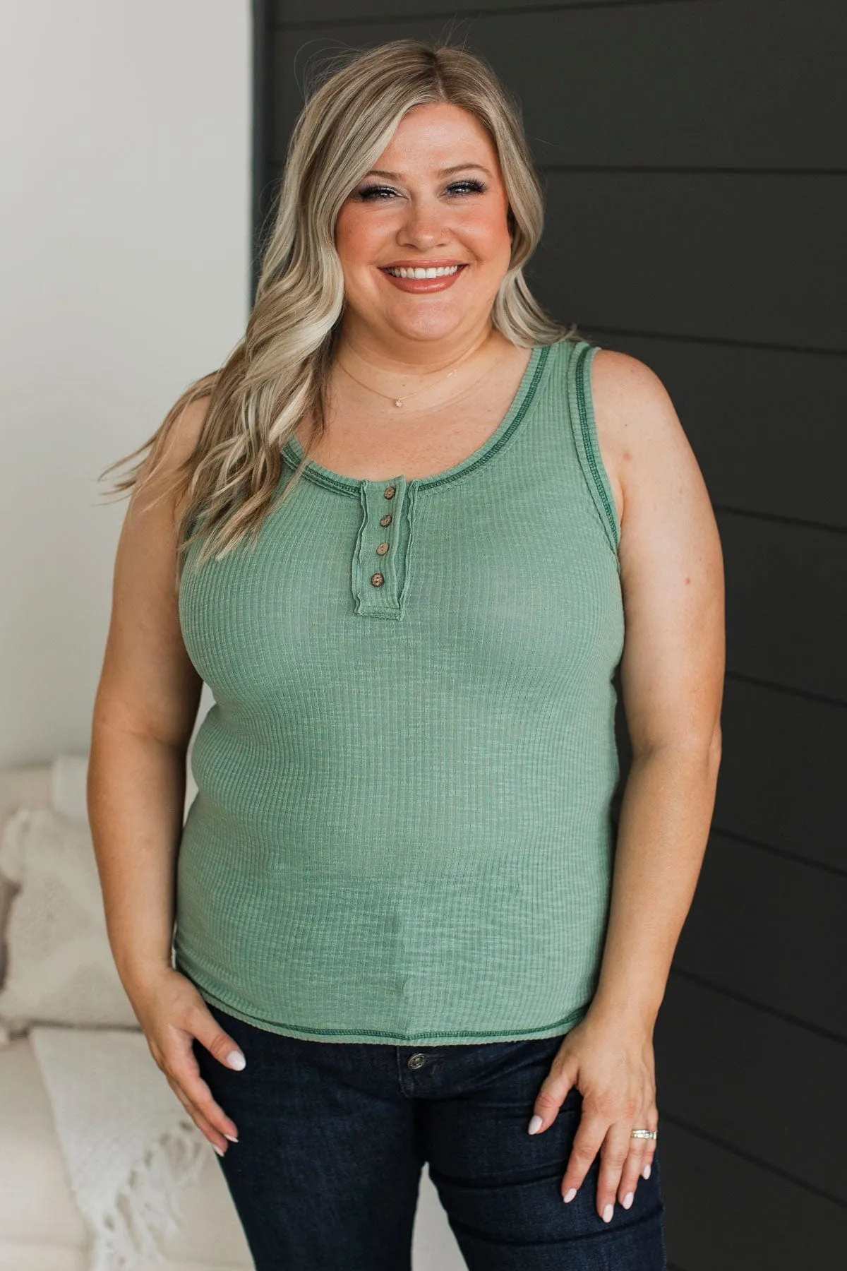 Something For Everyone Tank Top- Sage
