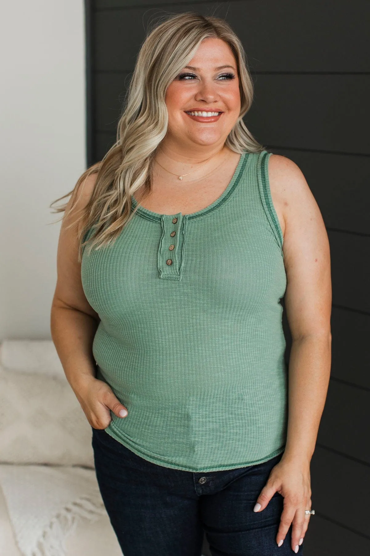 Something For Everyone Tank Top- Sage