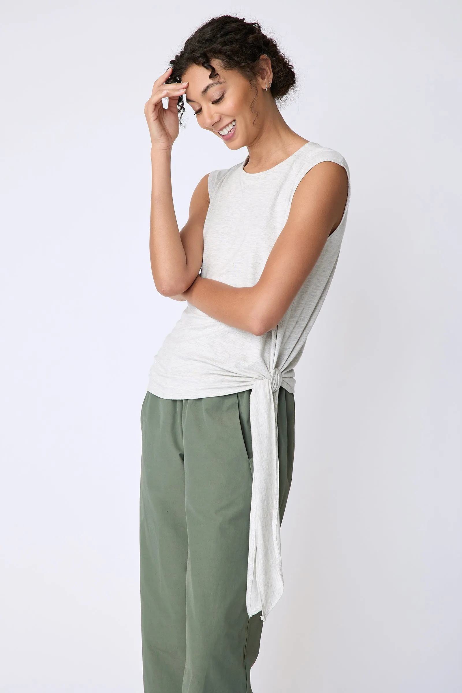 Sonia Tie Tank - Oatmeal
