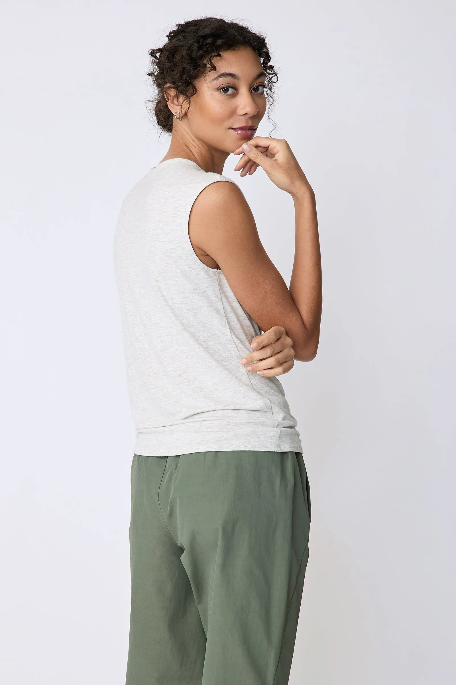 Sonia Tie Tank - Oatmeal