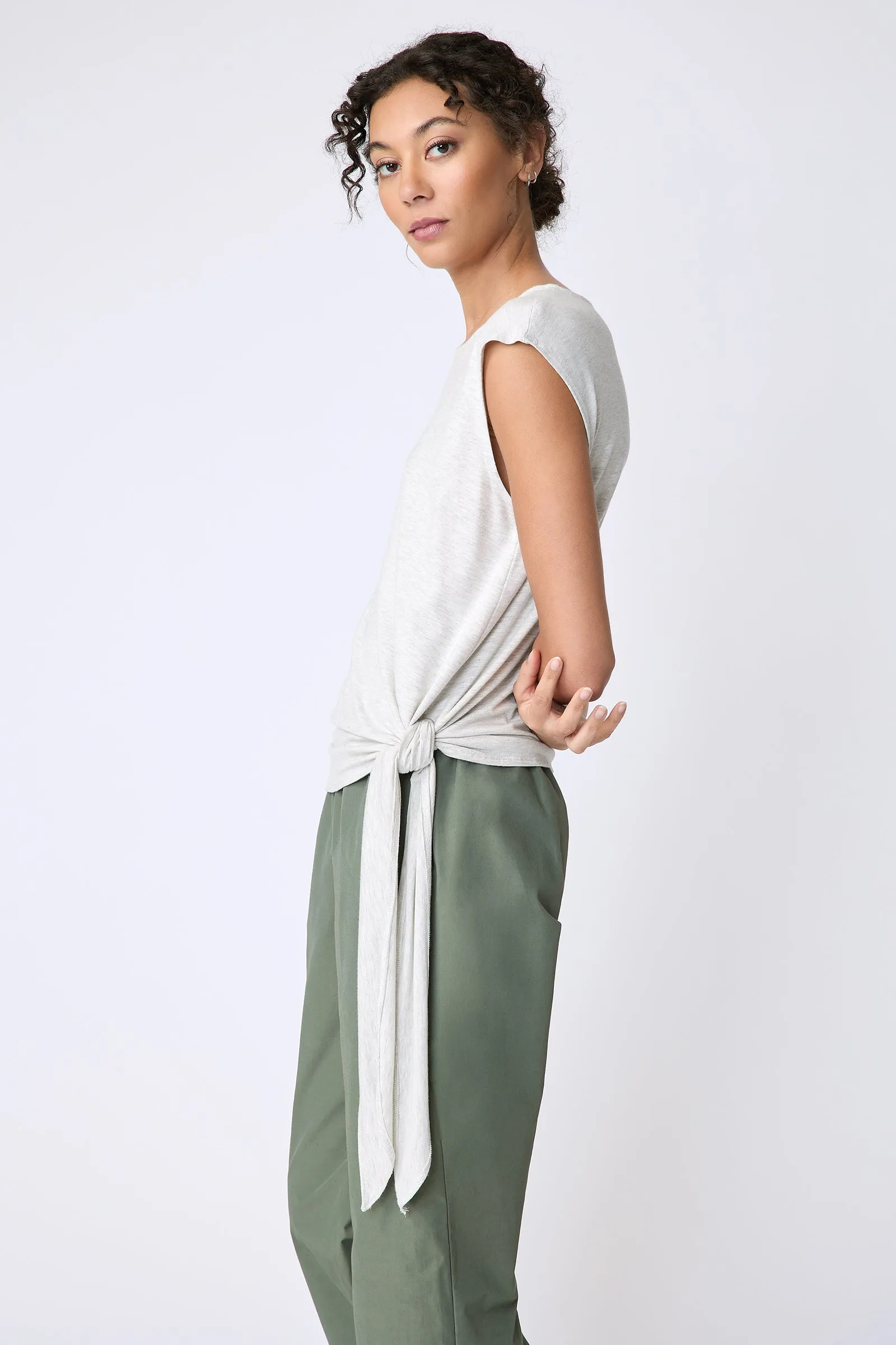 Sonia Tie Tank - Oatmeal