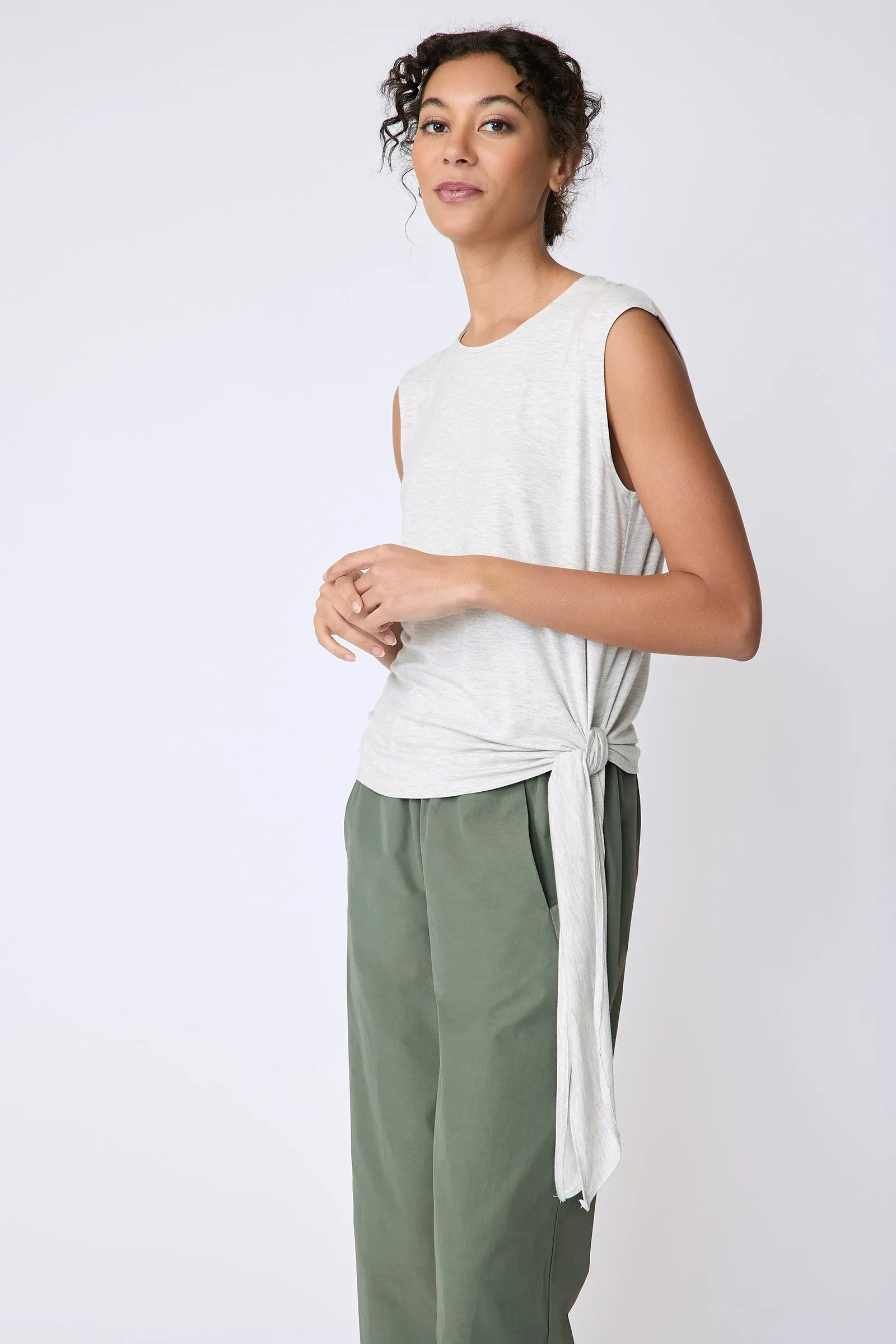 Sonia Tie Tank - Oatmeal