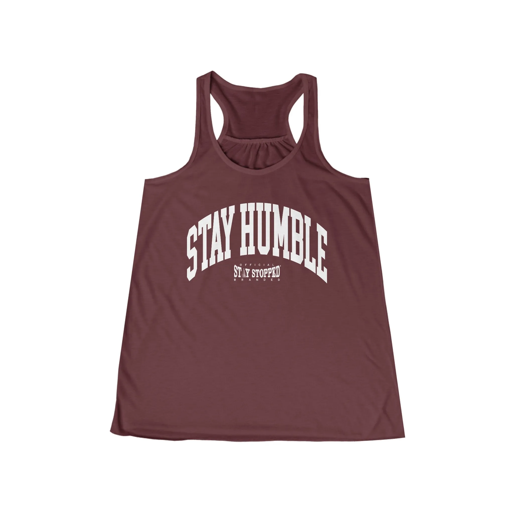 STAY HUMBLE Women's Flowy Racerback Tank